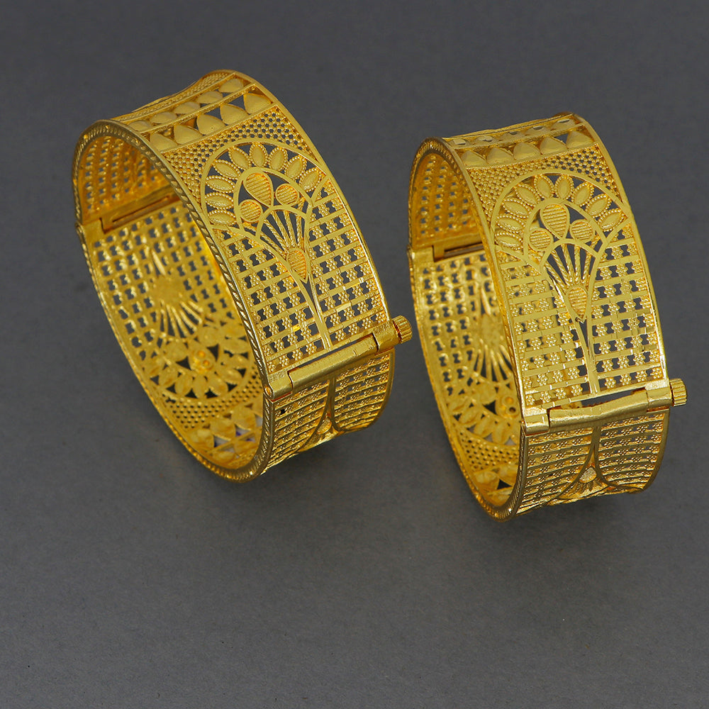 Mahavir Dye Gold Plated Designer Openable Bangles Set  (Pack of 6)