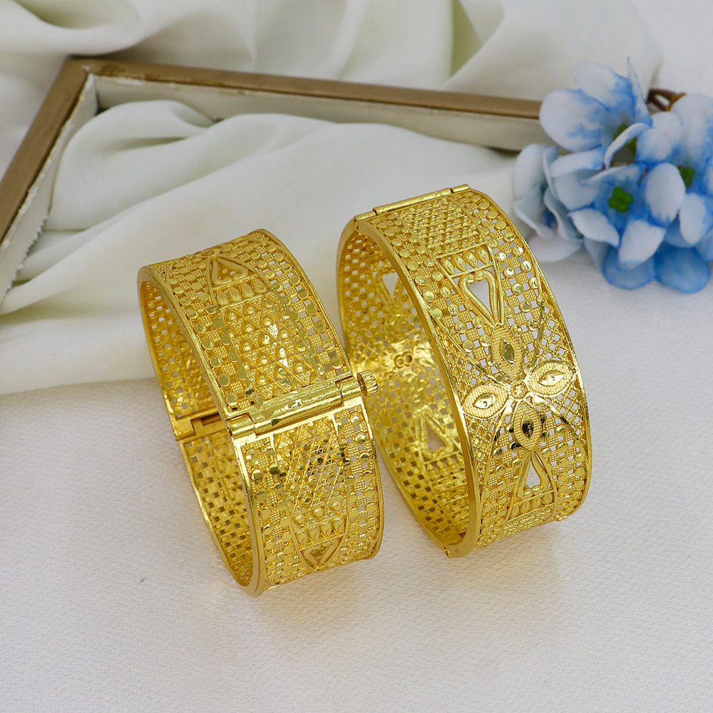 Mahavir Dye Gold Plated Designer Openable Bangles Set  (Pack of 6)