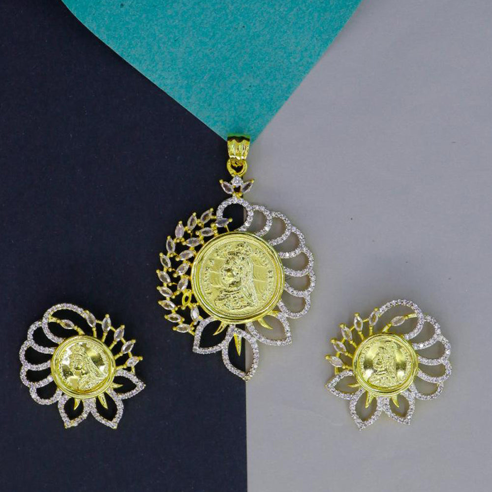 Mahavir Dye Gold Plated Designer Pendant Set (Pack of 12)