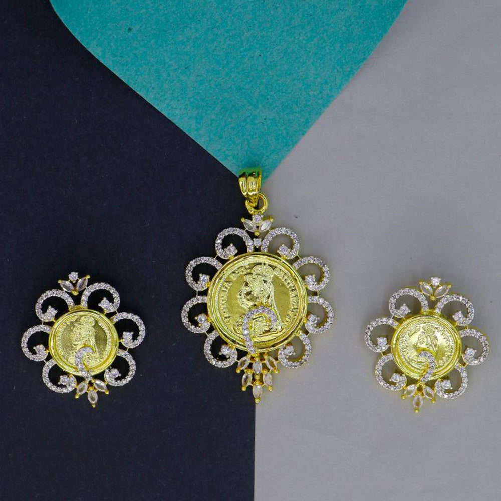 Mahavir Dye Gold Plated Designer Pendant Set (Pack of 12)