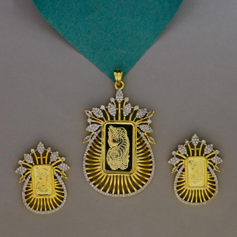 Mahavir Dye Gold Plated Designer Pendant Set (Pack of 12)