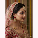 Wearhouse Fashion Designer Kundan Pearl Long Dangler Earrings