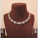 H K Fashion Ethnic Oxidised Sparkling Stones And Pearls Necklace Set