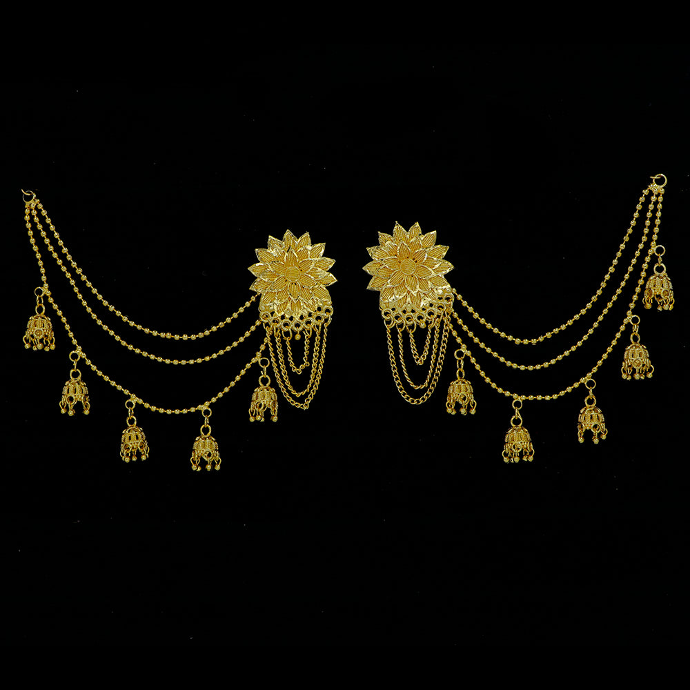 Mahavir Elegant DYE Gold Plated Dangler Earrings With Kanchain