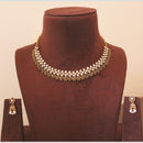 H K Fashion Gold Plated Sparkling Stones And Pearls Necklace Set