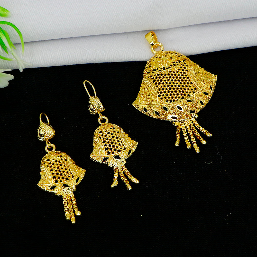 Mahavir Gold Plated Pendant Set