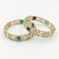 Metro Bangles Exquisite American Diamond Luxury Bangles Set