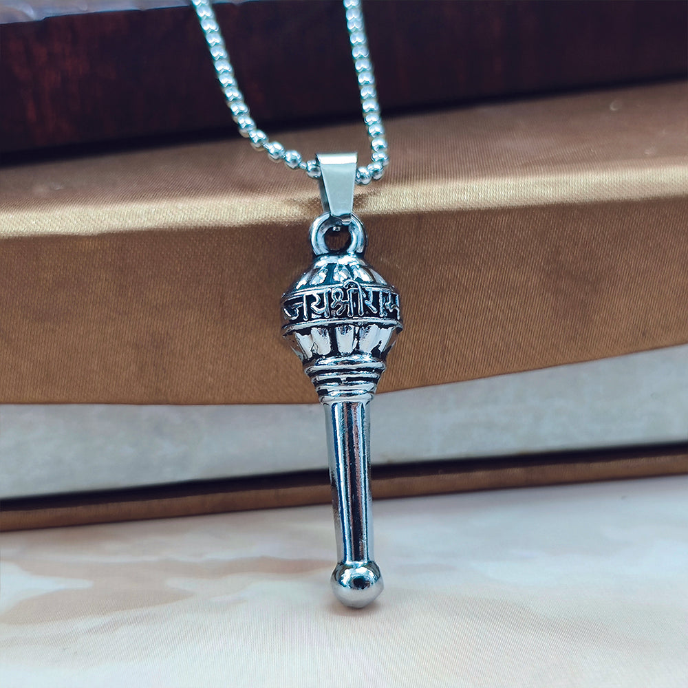 Urthn Oxidized Silver Plated Spiritual Gada Locket Pendant