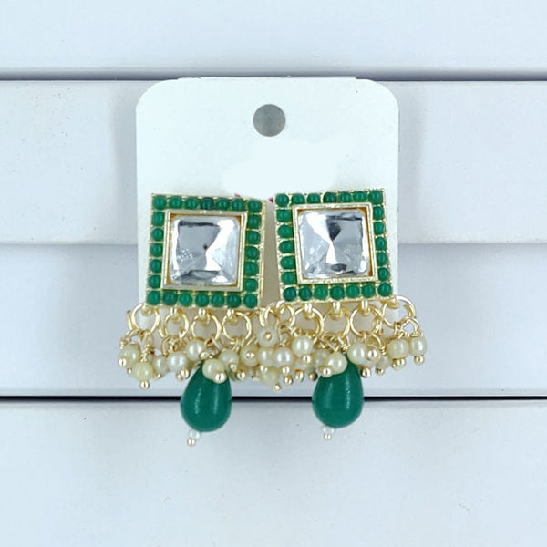 Corbeda Fashion Gold Plated Crystal And Pearl Dangler Earrings