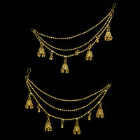 Mahavir Gold Plated Pearl Kanchain Earrings