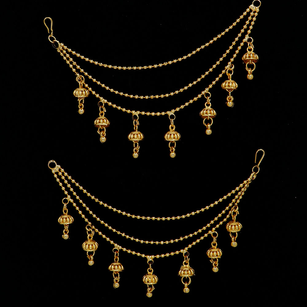 Mahavir Gold Plated Pearl Kanchain Earrings