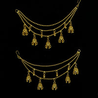 Mahavir Gold Plated Pearl Kanchain Earrings
