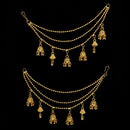 Mahavir Gold Plated Pearl Kanchain Earrings