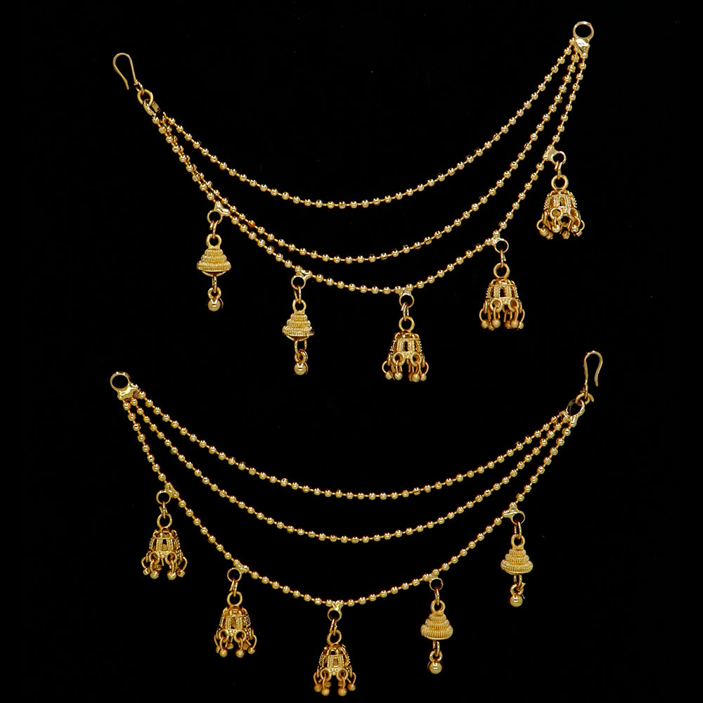 Mahavir Gold Plated Pearl Kanchain Earrings