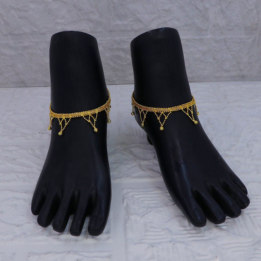 Mahavir Dye Gold Plated Traditional Payal \ Anklet  (Pack of 12)