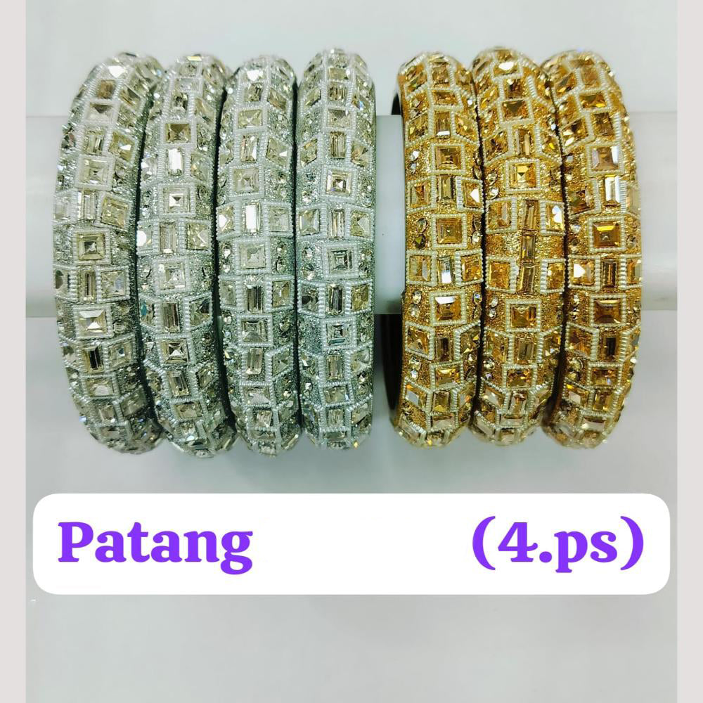 Chitra Bangles Glass Crystal Bangle Set (4 Piece In One Box)