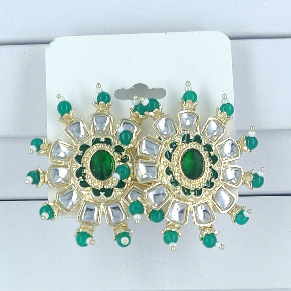 Corbeda Fashion Gold Plated Kundan Stone Stud Earrings