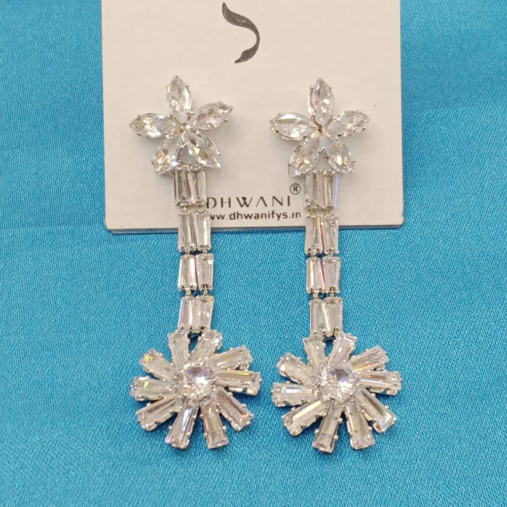 Dhwani Silver Plated Crystal Stone Dangler Earrings