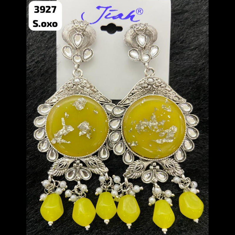 Jiah Art Jewellery Silver Plated Dangler Earrings (Assorted Color)