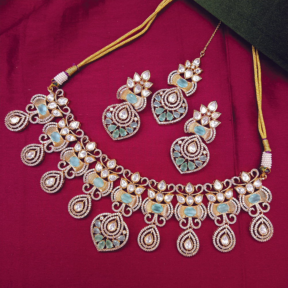 Arham Designer Polki Kundan Necklace Set with Premium Glamorous Finish