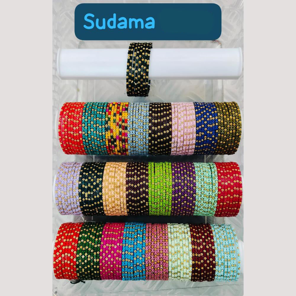 Chitra Bangles Multi Color Glass Bangle (12 Piece In One Box)