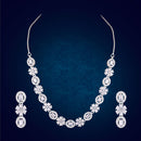 DNJ Jewelry Elegant American Diamond Statement Necklace Set Women & Girls