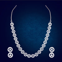 DNJ Jewelry Elegant American Diamond Statement Necklace Set Women & Girls