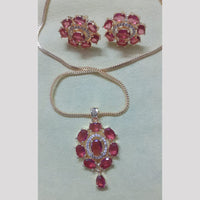 DNJ Jewelry American Daimond Chain Pendant Set 