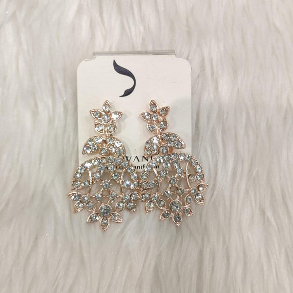 Dhwani Rose Gold Plated Austrian Stone Dangler Earrings