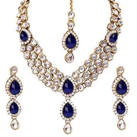 Wearhouse Fashion Gold Plated Kundan Necklace Set