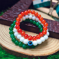Urthn Tiranga Beads Bracelet Combo (Pack Of 6)