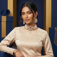 Wearhouse Fashion Austrian Stone And Pearl Designer Choker Necklace Set