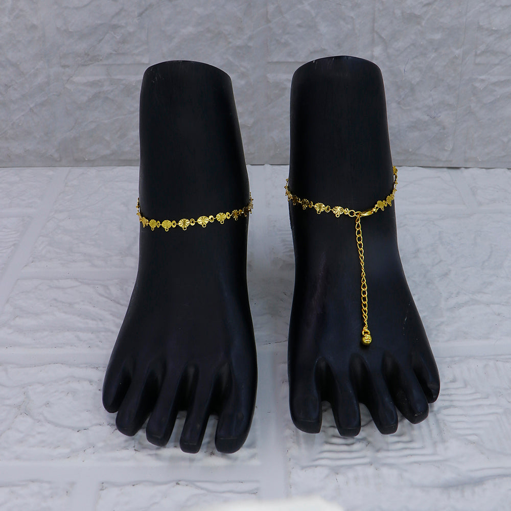Mahavir Dye Gold Plated Traditional Payal \ Anklet  (Pack of 12)