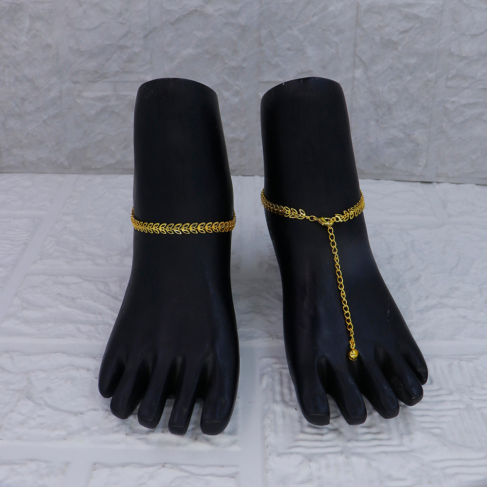 Mahavir Dye Gold Plated Traditional Payal \ Anklet  (Pack of 12)