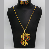 Mahavir Dye Gold Plated Meenakari Chain Pendent Set