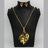 Mahavir Dye Gold Plated Meenakari Chain Pendent Set