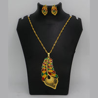 Mahavir Dye Gold Plated Meenakari Chain Pendent Set