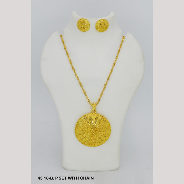 Mahavir Gold Chain Pendant Set