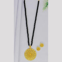 Mahavir Gold Plated Pearls Long Necklace Set