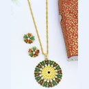 Mahavir Dye Gold Plated Chain Pendent Set