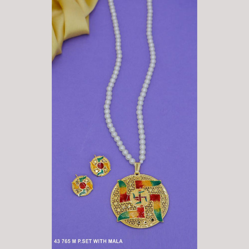 Mahavir Gold Chain Pendant Set