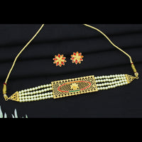 Mahavir Dye Gold Plated Choker Necklace Set