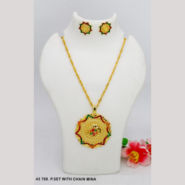 Mahavir Gold Chain Pendant Set