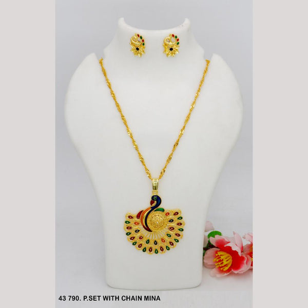 Mahavir Gold Chain Pendant Set