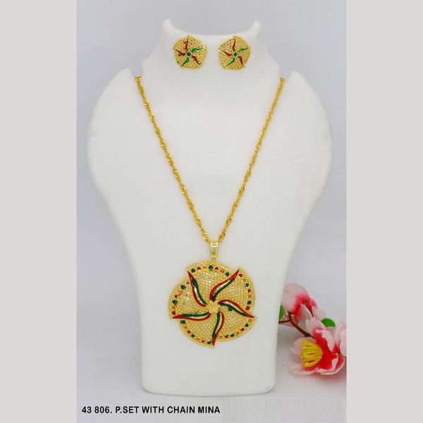 Mahavir Gold Chain Pendant Set