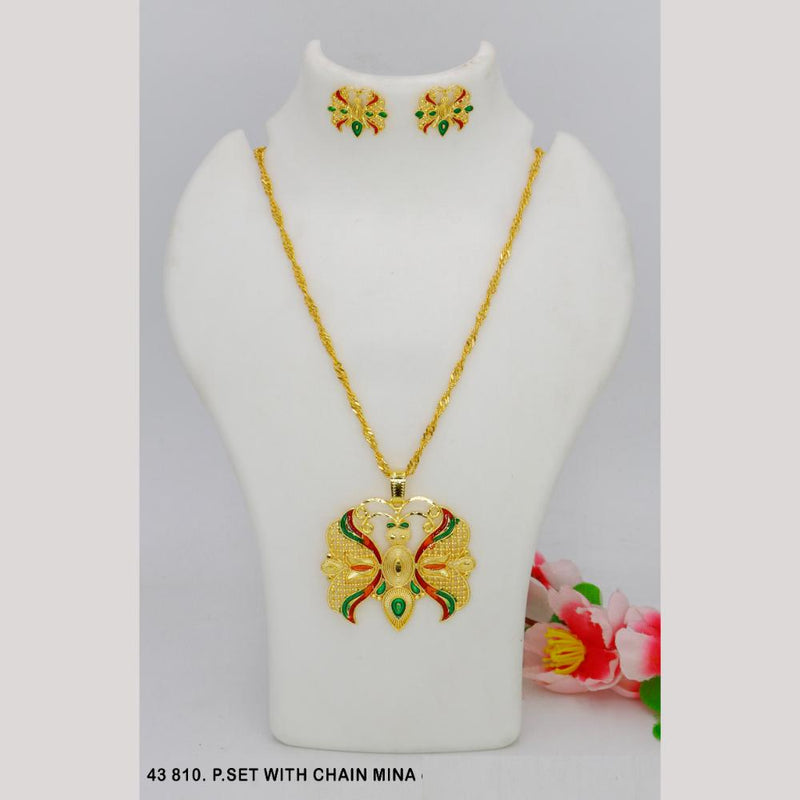 Mahavir Gold Chain Pendant Set