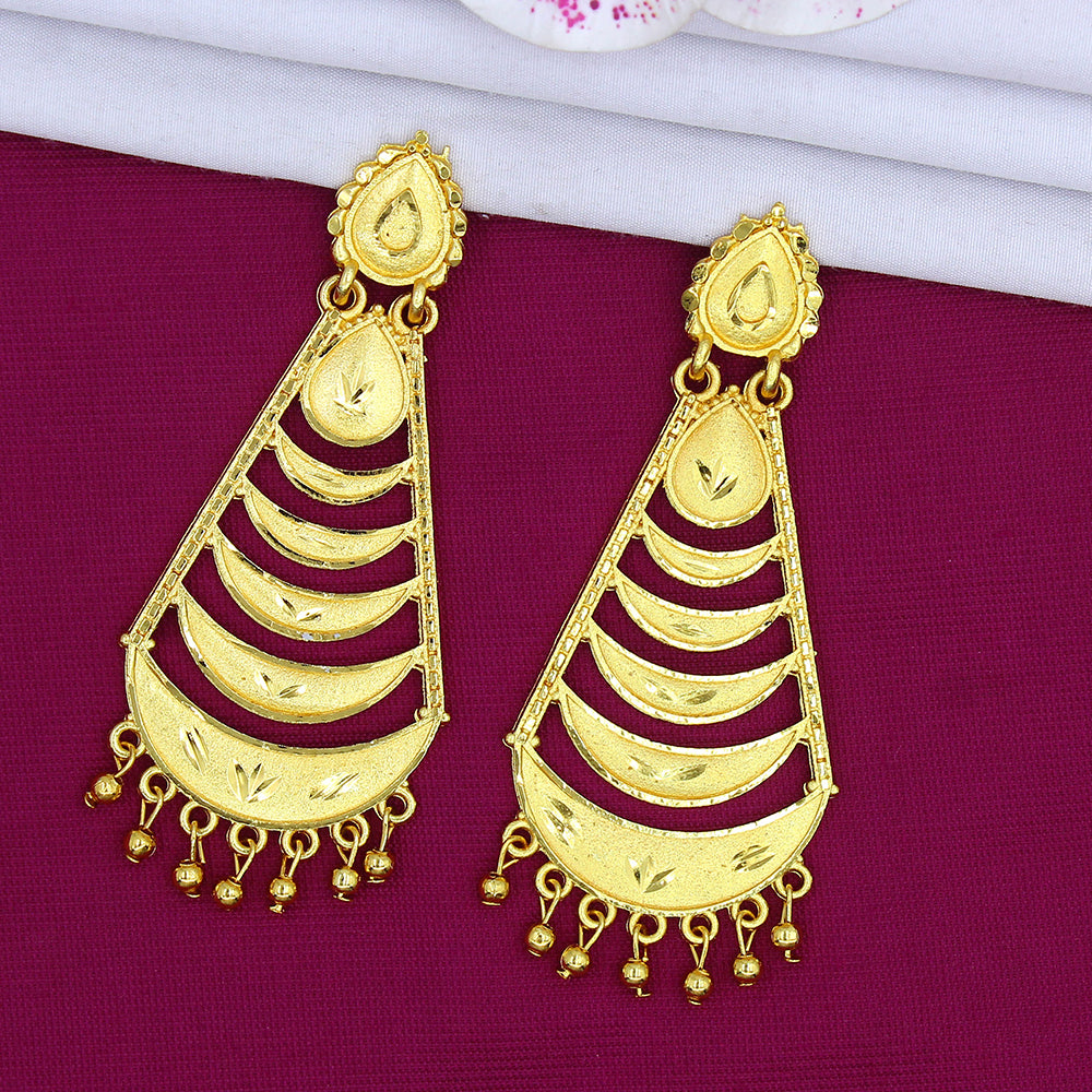 Mahavir Dye Gold Plated Dangler Earrings