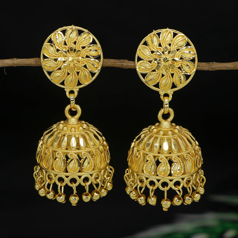 Mahavir  Gold Plated Jhumki Earrings