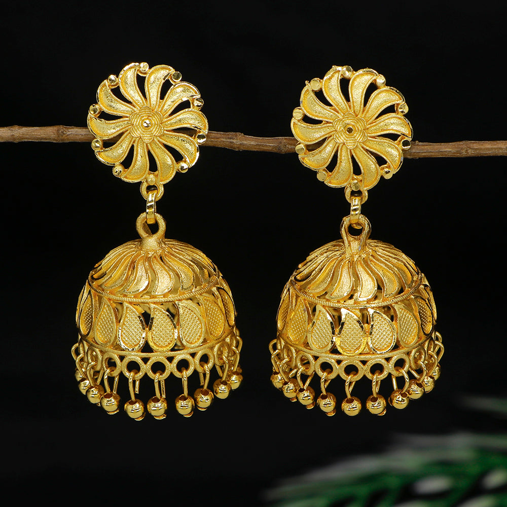 Mahavir  Gold Plated Jhumki Earrings