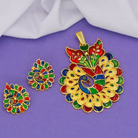 Mahavir Gold Plated Pendant Set